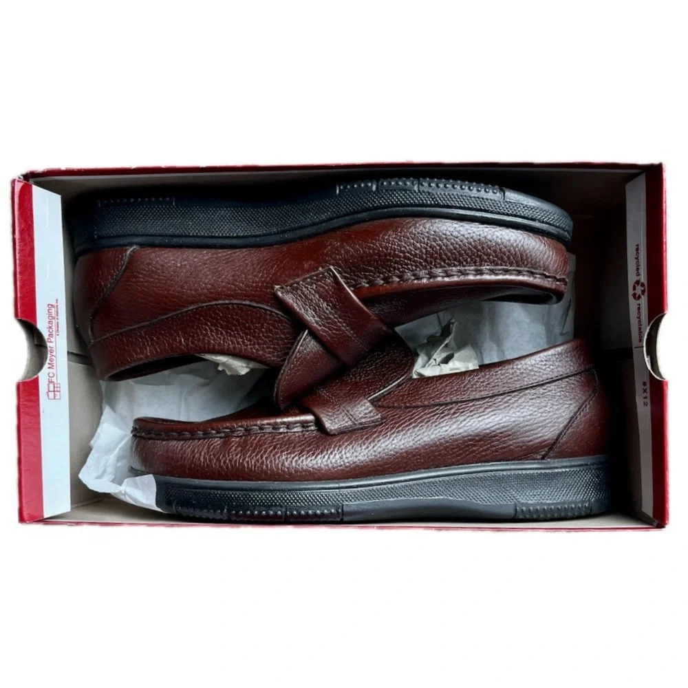 NWT Dexter Kramer Men’s Brown Leather Loafers Size 8.5M – Classic Dress Shoes